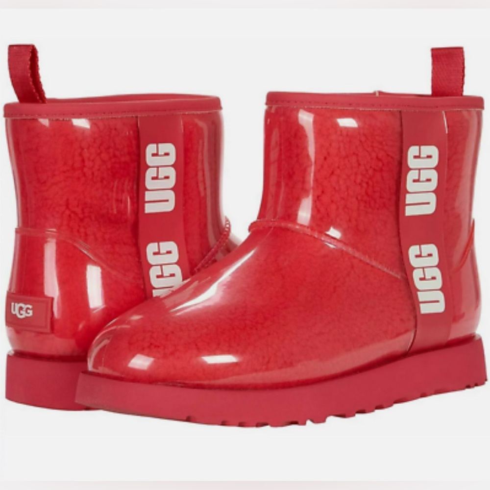 UGG Classic Clear Mini Samba Red Women’s Boots Size 10